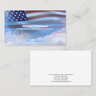 USA Vlag op Mooie Cloudscape Visitekaartje