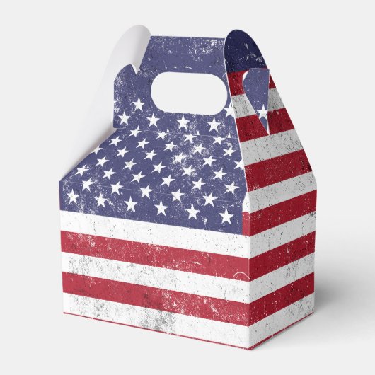 USA Vlag Patriottisch Amerikaans Rood Wit Blauw Bedankdoosjes (Voorkant Zijde)