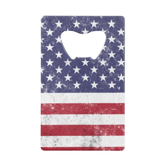  USA Vlag Patriottisch Amerikaans Rood Wit Blauw Kredietkaart Flessenopener (Voorkant)
