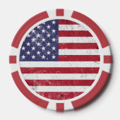  USA Vlag Patriottisch Amerikaans Rood Wit Blauw Poker Chips (Voorkant)
