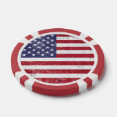  USA Vlag Patriottisch Amerikaans Rood Wit Blauw Poker Chips (Enkel)