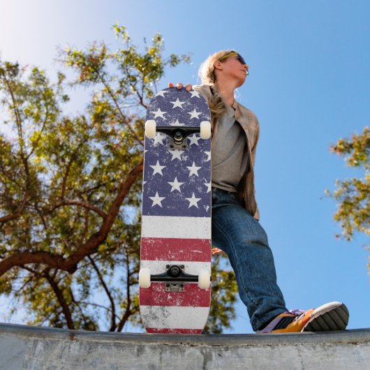  USA Vlag Patriottisch Amerikaans Rood Wit Blauw Skateboard (Buiten 1)