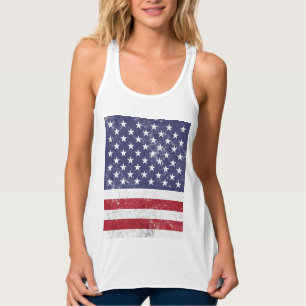 USA Vlag Patriottisch Amerikaans Rood Wit Blauw Tanktop