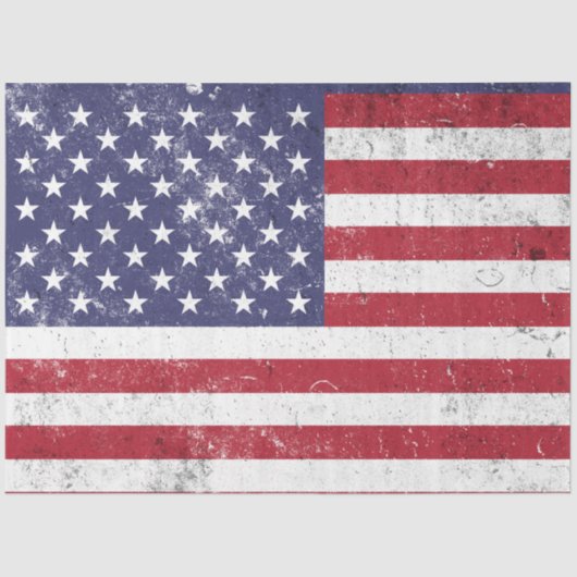 USA Vlag Patriottisch Amerikaans Rood Wit Blauw Tissuepapier (Voorkant)