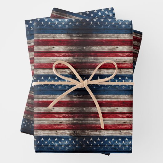 USA vlag patriottisch blauw en rood oud houten Inpakpapier Vel (In situ)