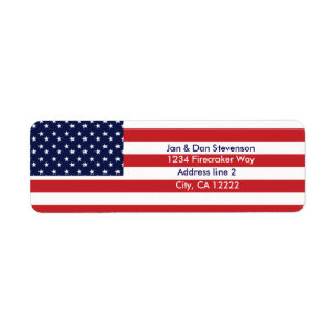 USA-vlag retouradreslabels Stars & Stripes Etiket