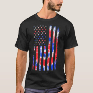 USA vlag rood wit blauw stropdas kleurstof 4e leli T-shirt