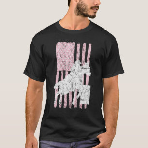 USA Vlag Roze Vat Racing Racer Paardrijden Rod T-shirt