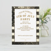 USA vlag Rustiek goud sepia Sparkles 4th juli fees Kaart (Staand voorkant)