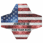 USA vlag sprankelt bling Aangepaste naam en uw tea Voetbal (Enkel)