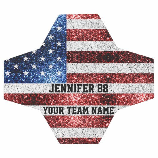 USA vlag sprankelt bling Aangepaste naam en uw tea Voetbal (Enkel)
