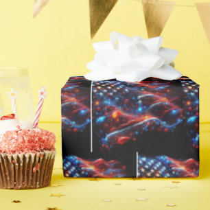 USA Vlag Verf Spletters Cadeaupapier