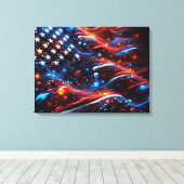 USA Vlag Verf Spletters Canvas Afdruk (Insitu (Houten vloer))