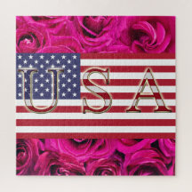 USA Vlaggen & Rozen Puzzel