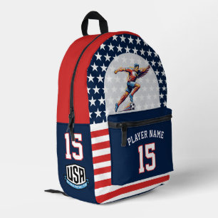 USA Voetbal Adelaar Atleet Patriotisch Nationaal T Bedrukte Rugzak