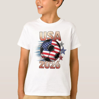 USA Voetbal met Rode Witte Blauwe Sterren 2026 voo T-shirt