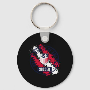 Usa Voetbal Retro Verf Grijs Usmnt Officieel Gecer Sleutelhanger