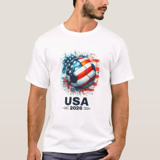 USA Voetbalbal 2026 Patriottische Voetbal T-shirt