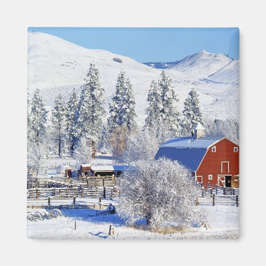 USA, Washington, Methow Valley, Barns in Magneet (Voorkant)