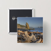 USA, Washington, Olympic National Park, Rialto Vierkante Button 5,1 Cm (Voorkant /achterkant)