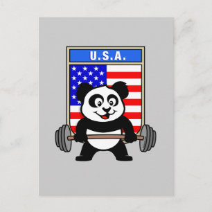 USA Weightlift Panda Briefkaart