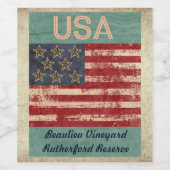 USA Wine Label Wijn Etiket (Enkel label)