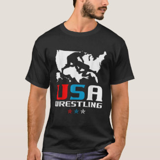 USA Wrestling Independence Day Amerikaanse Vlag Wr T-shirt