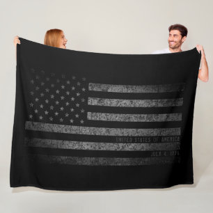 USA Zwart Grunge Amerikaanse vlag Fleece Deken