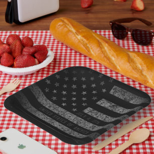 USA  Zwart Grunge Amerikaanse vlag Papieren Bordje