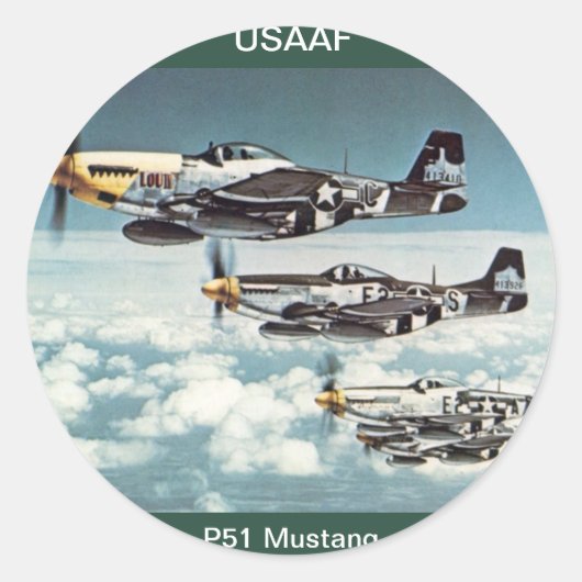 USAAF P-51 Mustang Sticker (Voorkant)