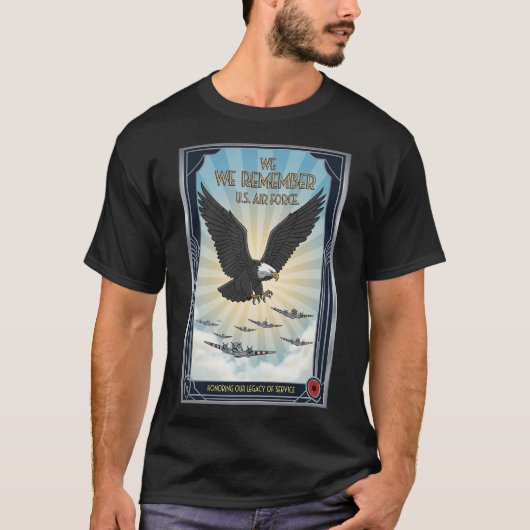 USAF Art Deco T-Shirt Remembrance Day Edition (Devant)