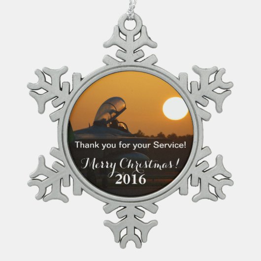 USAF-servicebureau Tin Sneeuwvlok Ornament (Voorkant)