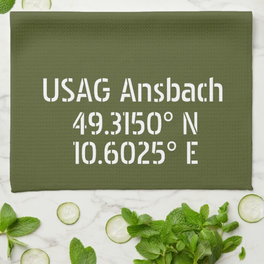 USAG Ansbach Breedtegraad Lengtegraad  Theedoek (Gevouwen)