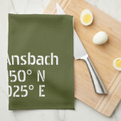 USAG Ansbach Breedtegraad Lengtegraad  Theedoek (Quarter Fold)