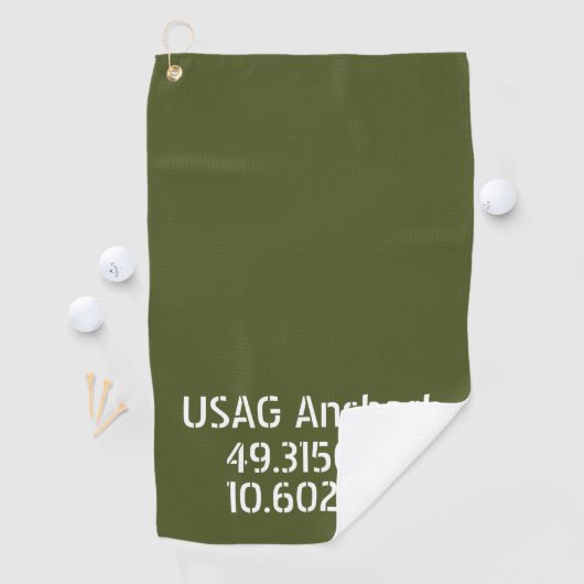 USAG Ansbach Latitude Longitude Golfhanddoek (Insitu)