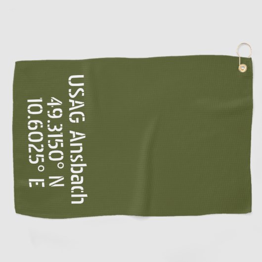 USAG Ansbach Latitude Longitude Golfhanddoek (Horizontaal)
