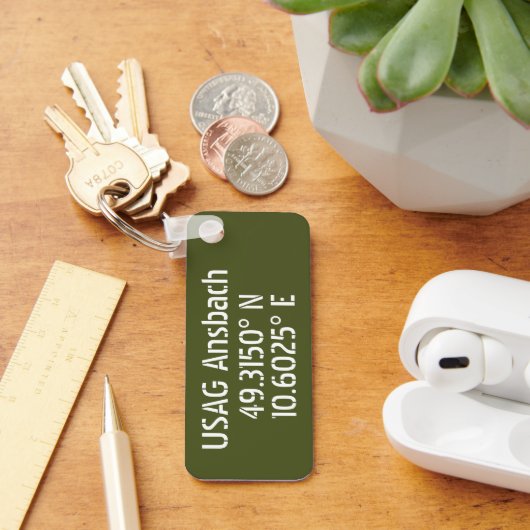 USAG Ansbach Latitude Longitude Sleutelhanger (Bureau)
