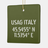 USAG Italië Latitude Longitude - Aangepast Keramisch Ornament (Links)
