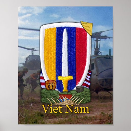 USARV Vietnam Nam War Patch Print (Voorkant)