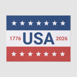USA's 250e verjaardag 1776 2026 Rood Wit Blauw Tissuepapier