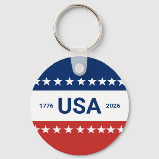USA's 250th Anniversary 1776 2026 Red White Blue Sleutelhanger