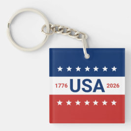 USA's 250th Anniversary 1776 2026 Red White Blue Sleutelhanger