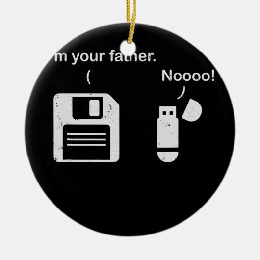 USB-diskette ik ben je vader Funny Nerd Keramisch Ornament (Voorkant)