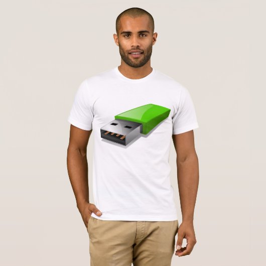 USb Flash Drive Mannen T-shirt (Voorkant volledig)
