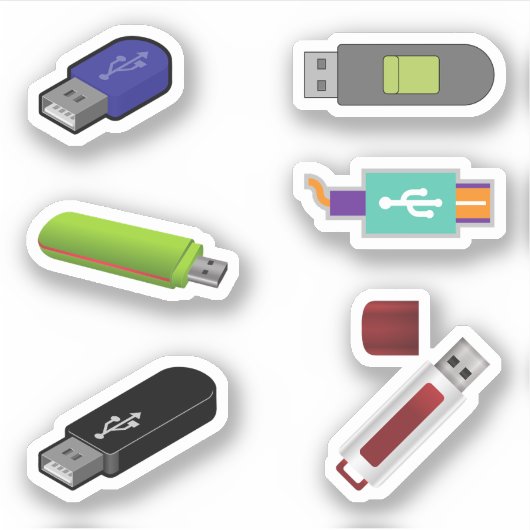 USB-flashstation-Stickers Sticker (Voorkant)