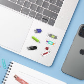 USB-flashstation-Stickers Sticker (Laptop met iPhone)