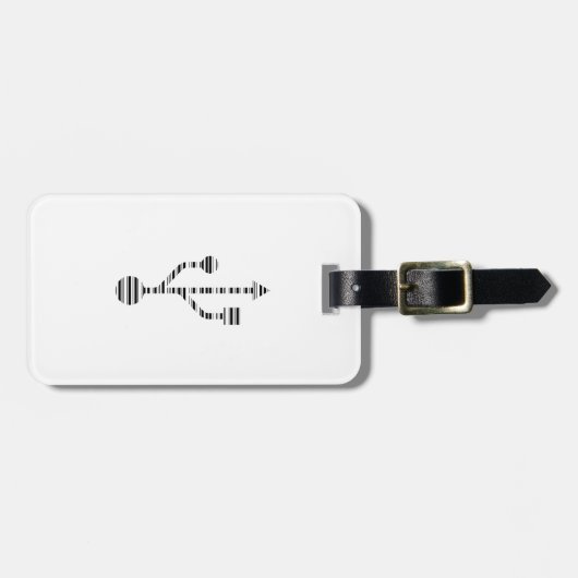 USB LOGO BAR CODE Computer Barcode Patroon Ontwerp Bagagelabel (Voorkant horizontaal)