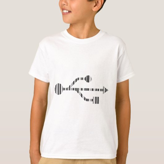 USB LOGO BAR CODE Computer Barcode Patroon Ontwerp T-shirt (Voorkant)