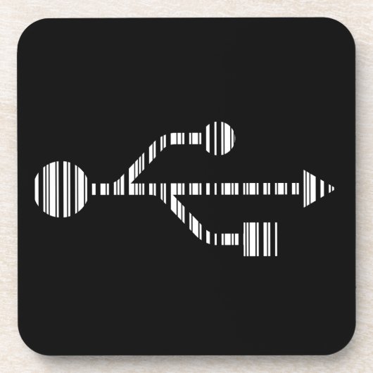 USB LOGO BAR CODE Computer Barcodepatroonontwerp Bier Onderzetter (Voorkant)