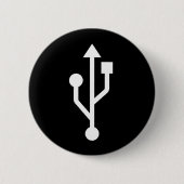 USB logo computer geek knoppenbadge Ronde Button 5,7 Cm (Voorkant)